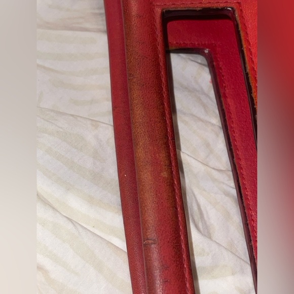 Coach Legacy Leather Basket clutch In Carnelian EUC released circa 2020/2021 - Picture 7 of 17